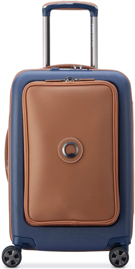 Delsey Chatelet Air 2.0 - 55 cm Expandable Laptop Cabin Suitcase - Navy Blue front view for size comparison