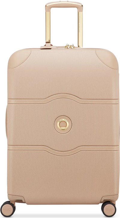 Delsey Chatelet Air 2.0 - 66 cm 4-Wheel Expandable Suitcase - Beige Rose / Gold (Limited Edition) front view for size comparison