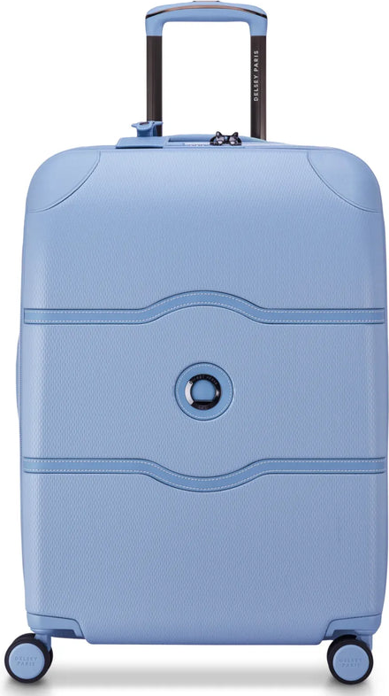 Delsey Chatelet Air 2.0 - 66 cm 4-Wheel Expandable Suitcase - Light Blue (Limited Edition) front view for size comparison