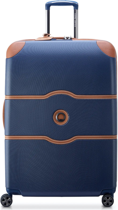 Delsey Chatelet Air 2.0 - 76 cm 4-Wheel Suitcase - Navy Blue front view for size comparison