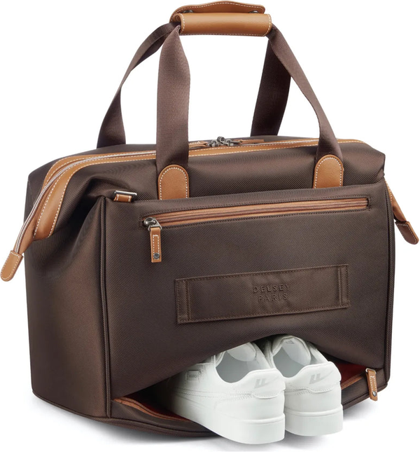 Delsey Chatelet Air 2.0 Weekender S Overnight Bag - Brown front view for size comparison