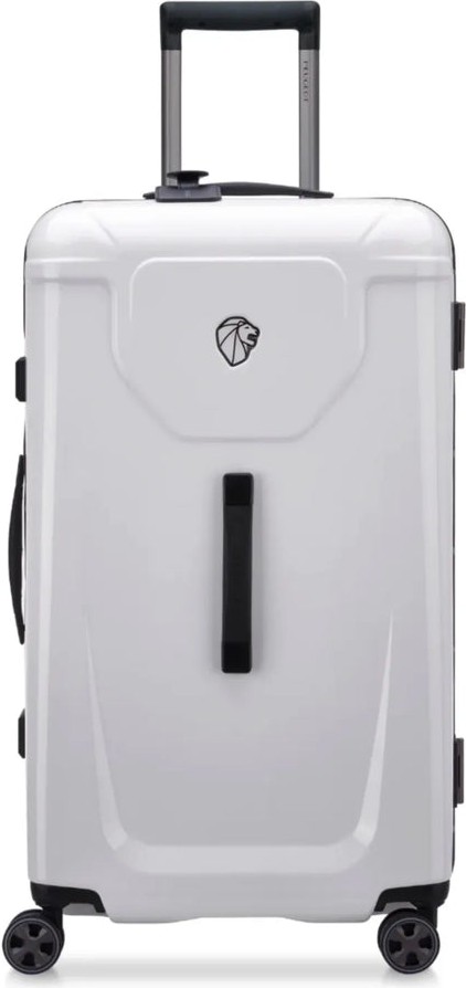 Delsey Peugeot 73 cm 4-Wheel Trunk Suitcase - White front view for size comparison
