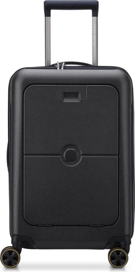 Delsey Turenne 2.0 - 55 cm 4-Wheel Carry-on Laptop Suitcase - Black front view for size comparison