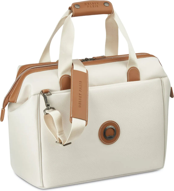 Delsey Chatelet Air 2.0 Weekender S Angora front view for size comparison