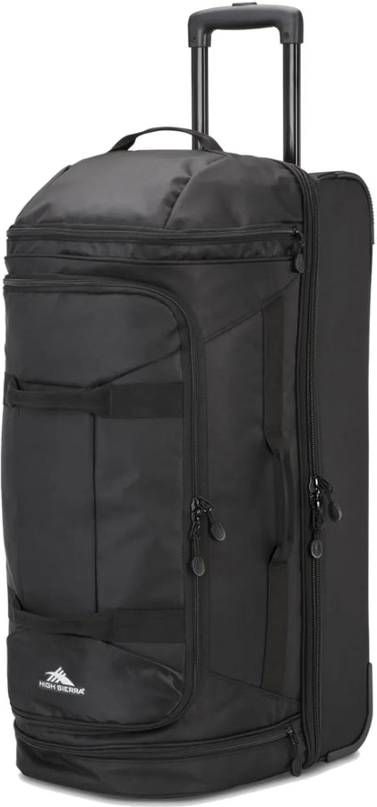 High Sierra Boxed 71 cm Medium Wheeled Duffle - Black front view for size comparison