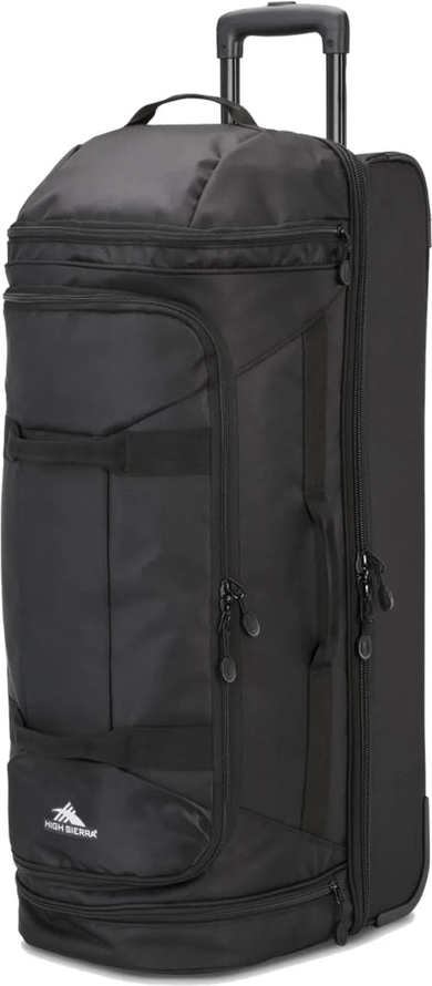 High Sierra Boxed 81 cm Large Wheeled Duffle - Black front view for size comparison