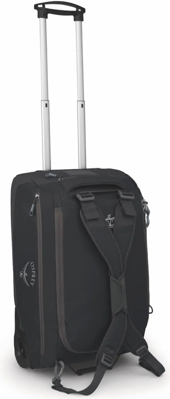 Osprey Daylite 40L Wheeled Carry-On Duffle / Backpack - Black front view for size comparison
