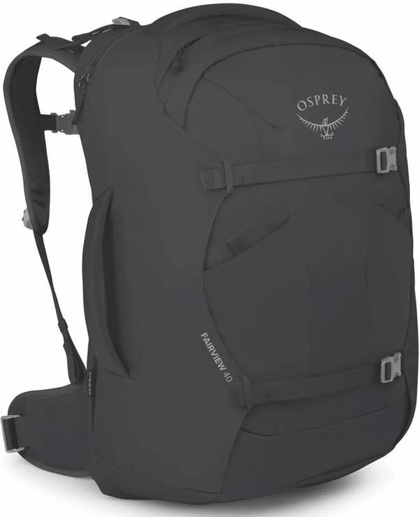 Osprey Farview Women's 40L Travel Pack - Black front view for size comparison