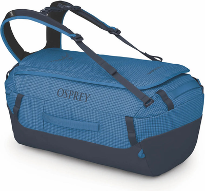 Osprey Transporter 40L Duffel Bag - Blue Flame shown to scale