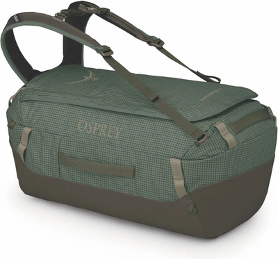 Osprey Transporter 40L Duffel Bag - Pine Leaf front view for size comparison