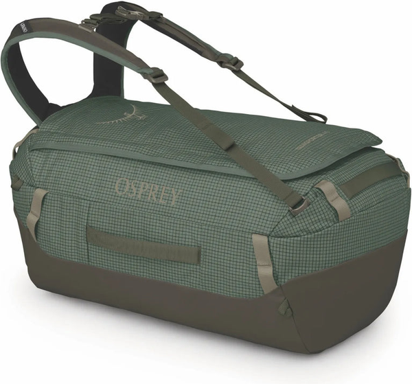 Osprey Transporter 40L Duffel Bag - Pine Leaf front view for size comparison