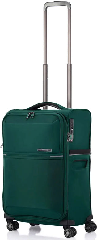Samsonite 73 Hours 55 cm  4 Wheel Cabin Spinner Suitcase - Emerald Green shown to scale