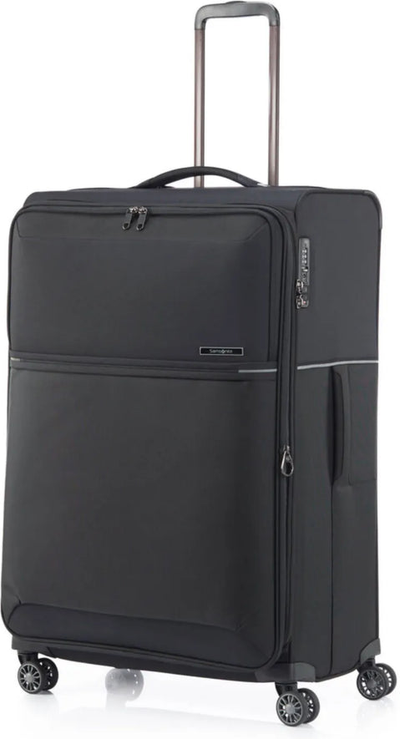 Samsonite 73 Hours 78 cm 4 Wheel Expandable Suitcase - Black front view for size comparison