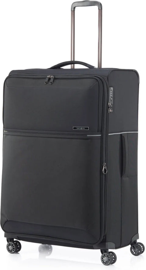 Samsonite 73 Hours 78 cm 4 Wheel Expandable Suitcase - Black front view for size comparison