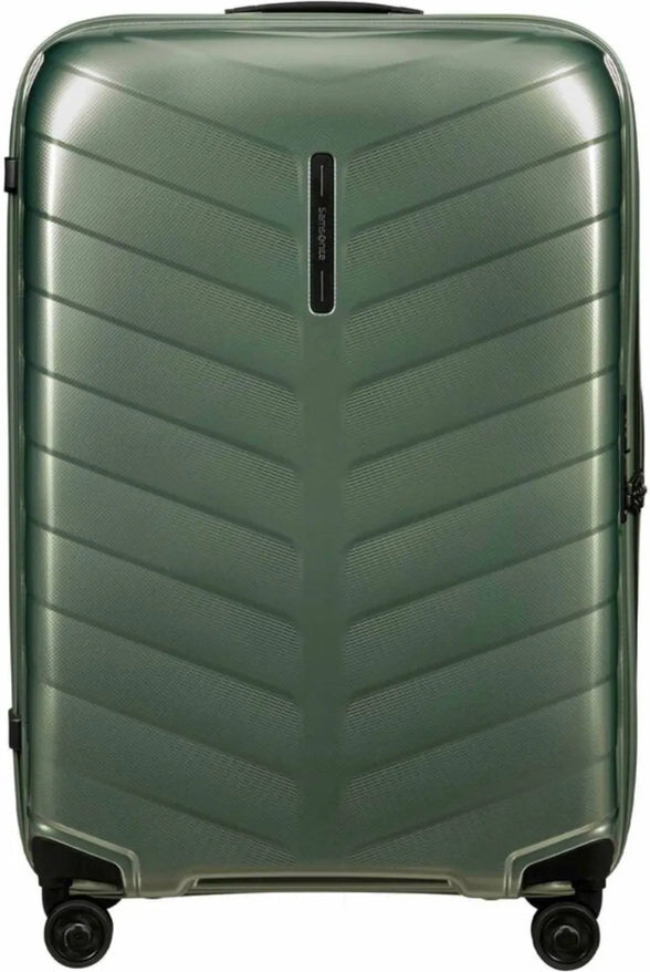 Samsonite Attrix 75 cm Spinner Suitcase - Basil Green front view for size comparison