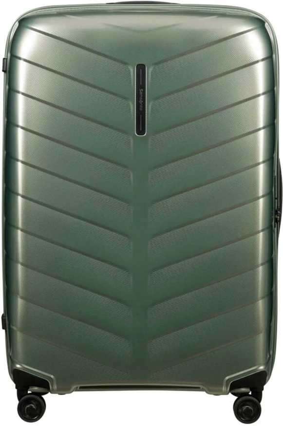 Samsonite Attrix 81 cm Spinner Suitcase - Basil Green front view for size comparison