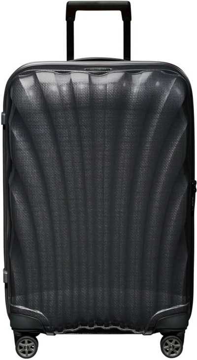 Samsonite C-Lite 69 cm 4 Wheel Spinner Suitcase - Black front view for size comparison