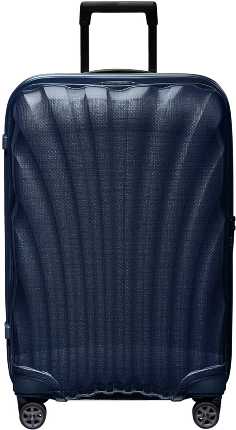 Samsonite C-Lite 69 cm 4 Wheel Spinner Suitcase - Midnight Blue front view for size comparison