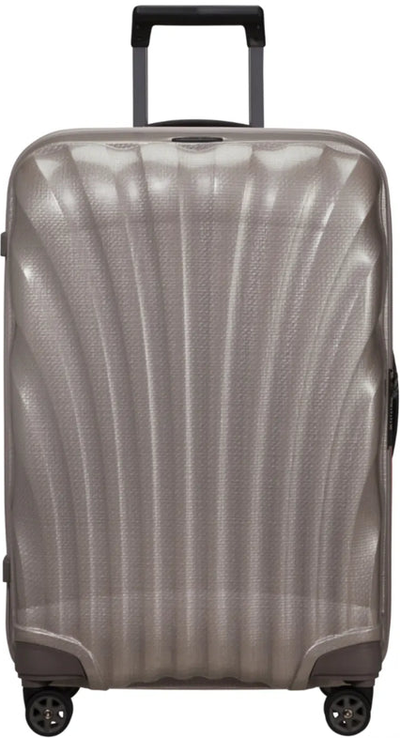 Samsonite C-Lite 69 cm 4 Wheel Spinner Suitcase - Pearl / Fuchsia (Limited Edition) shown to scale