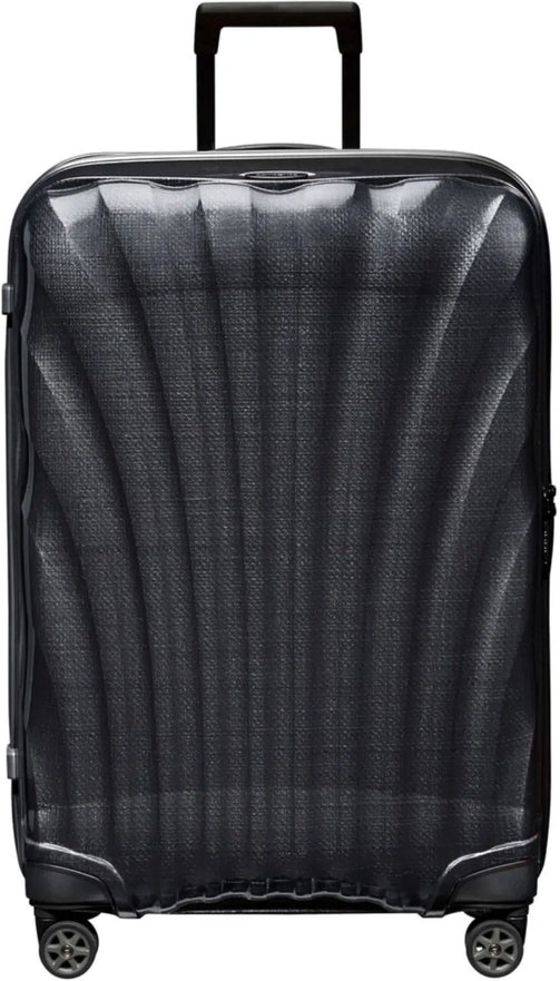 Samsonite C-Lite 75 cm 4 Wheel Spinner Suitcase - Black front view for size comparison