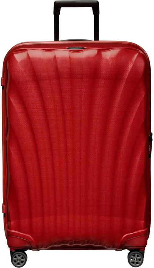 Samsonite C-Lite 75 cm 4 Wheel Spinner Suitcase - Chilli Red front view for size comparison