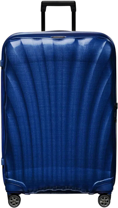 Samsonite C-Lite 75 cm 4 Wheel Spinner Suitcase - Deep Blue front view for size comparison