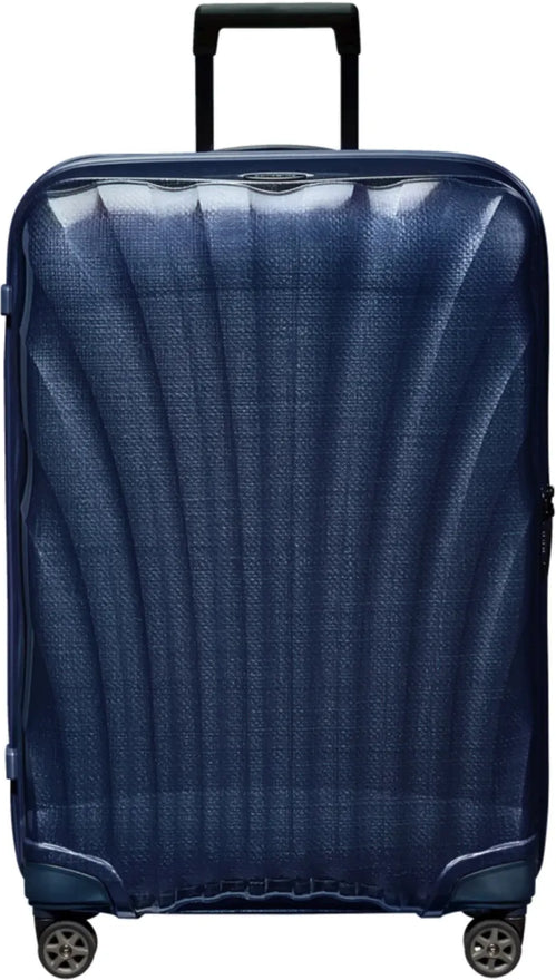 Samsonite C-Lite 75 cm 4 Wheel Spinner Suitcase - Midnight Blue front view for size comparison