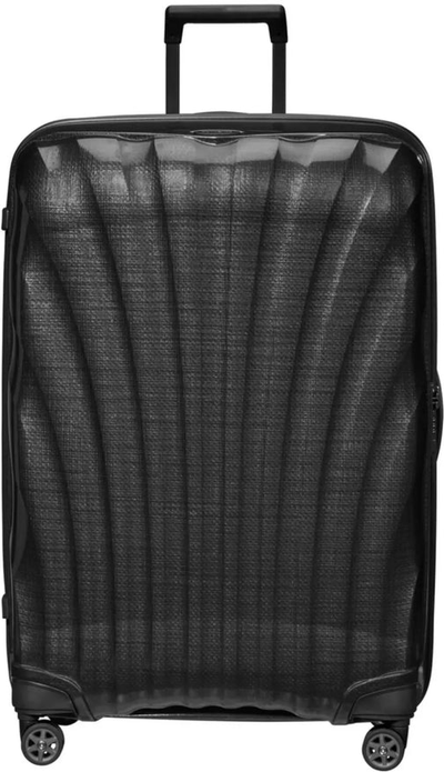 Samsonite C-Lite 81 cm 4 Wheel Spinner Suitcase - Black front view for size comparison