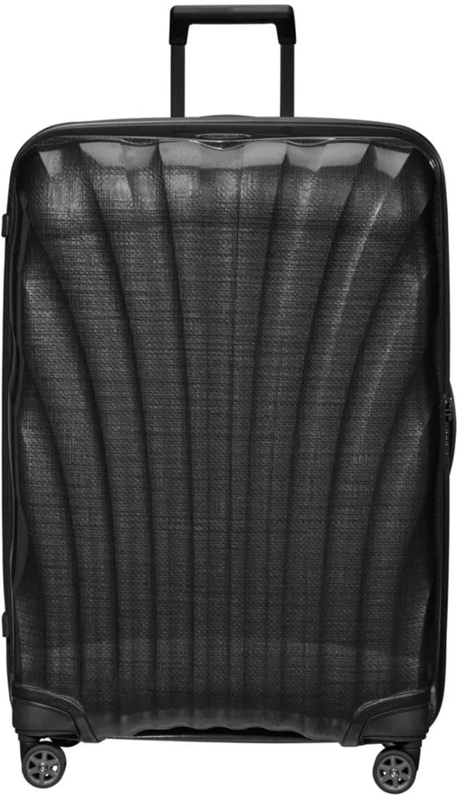 Samsonite C-Lite 81 cm 4 Wheel Spinner Suitcase - Black front view for size comparison