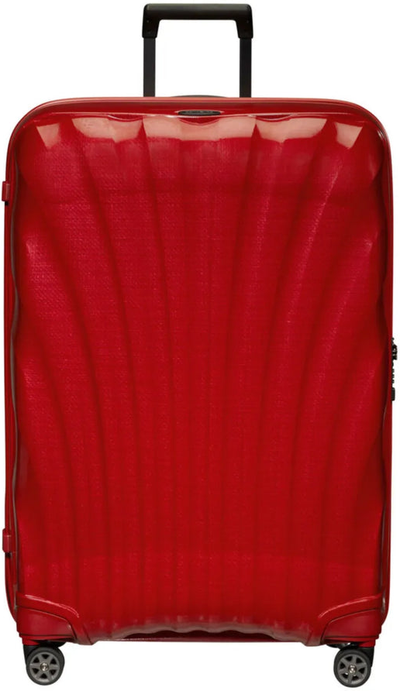 Samsonite C-Lite 81 cm 4 Wheel Spinner Suitcase - Chilli Red shown to scale