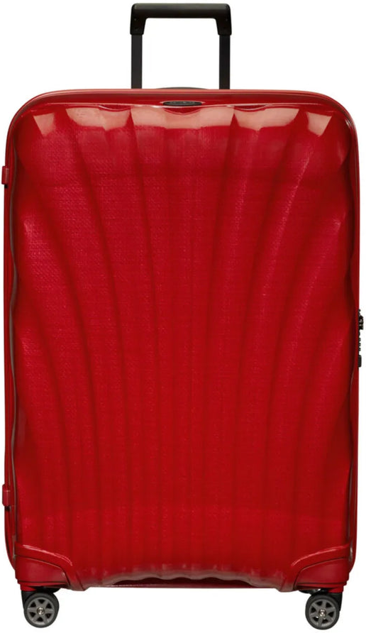 Samsonite C-Lite 81 cm 4 Wheel Spinner Suitcase - Chilli Red front view for size comparison