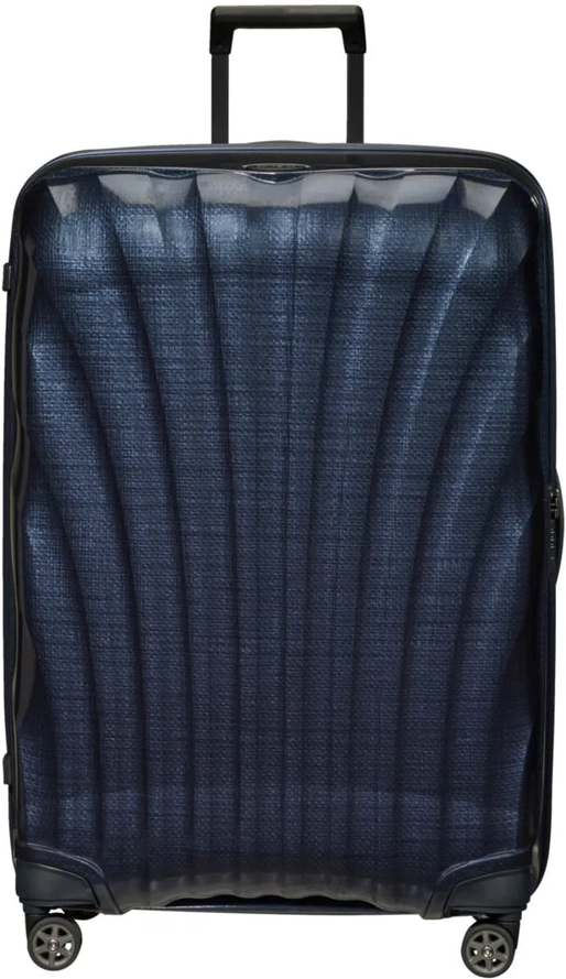 Samsonite C-Lite 81 cm 4 Wheel Spinner Suitcase - Midnight Blue front view for size comparison