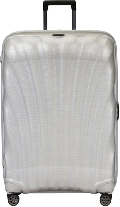 Samsonite C-Lite 81 cm 4 Wheel Spinner Suitcase - Off White front view for size comparison