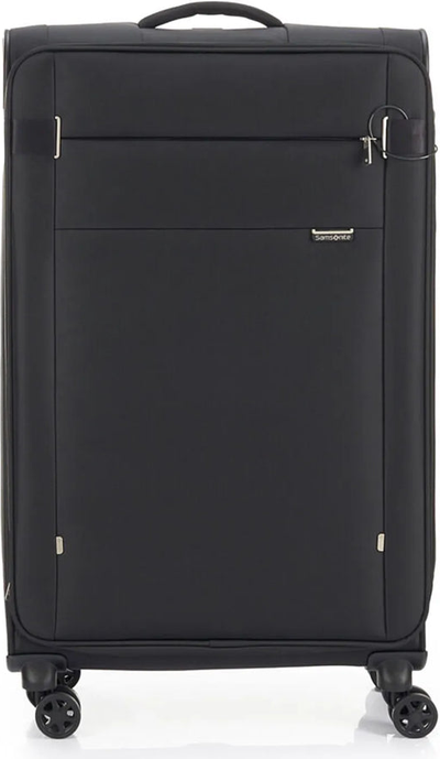 Samsonite City Rhythm 78 cm Expandable 4 Wheel Spinner Suitcase - Black front view for size comparison