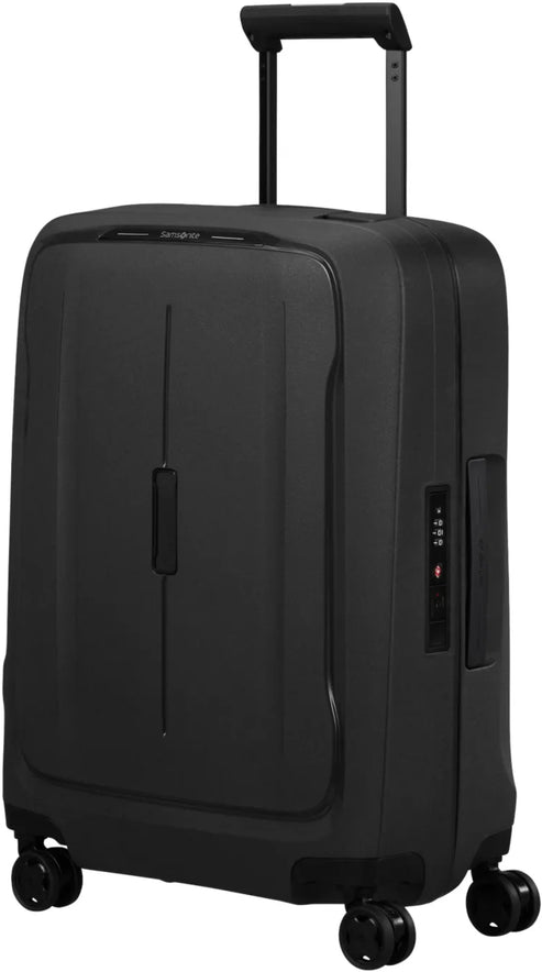 Samsonite Essens 55 cm Cabin Spinner Suitcase - Graphite front view for size comparison