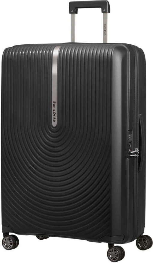 Samsonite HI-Fi 75 cm 4 Wheel Expandable Suitcase - Black front view for size comparison