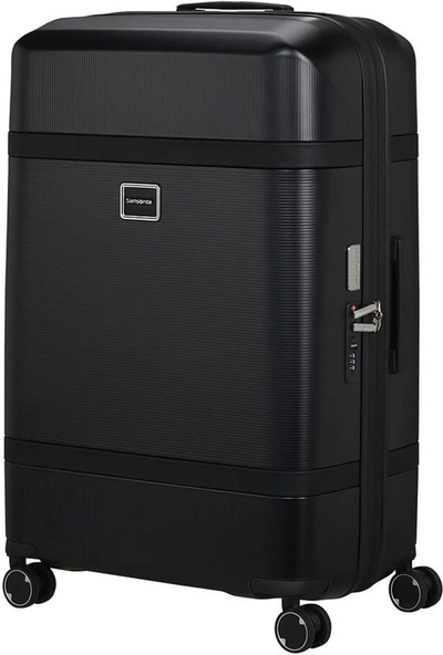 Samsonite Image 75 cm Expandable 4-Wheel Suitcase - Black front view for size comparison