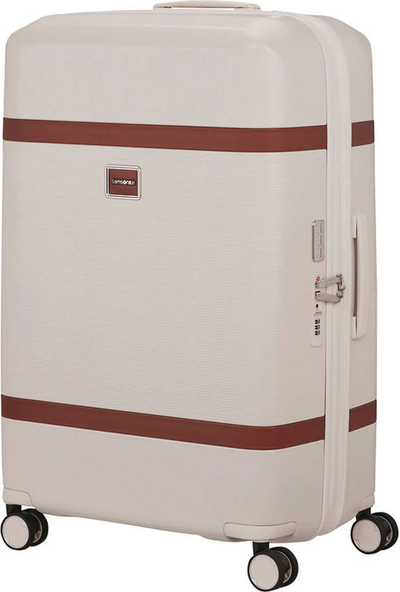 Samsonite Image 75 cm Expandable 4-Wheel Suitcase - Ivory front view for size comparison