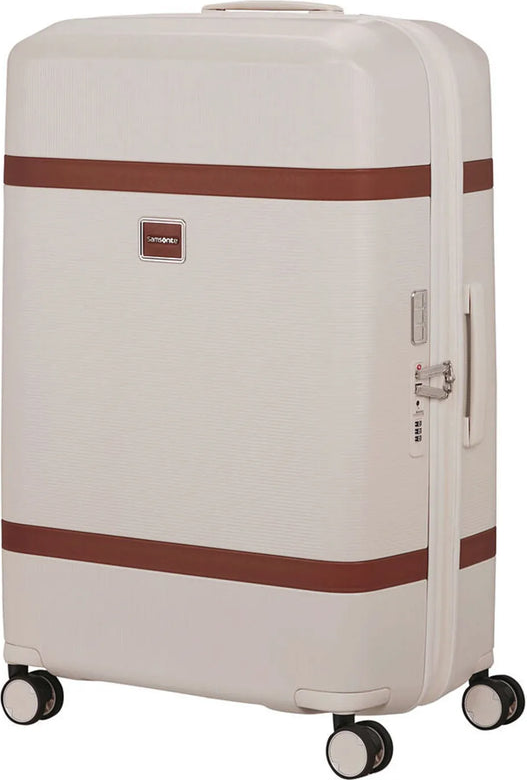 Samsonite Image 75 cm Expandable 4-Wheel Suitcase - Ivory front view for size comparison