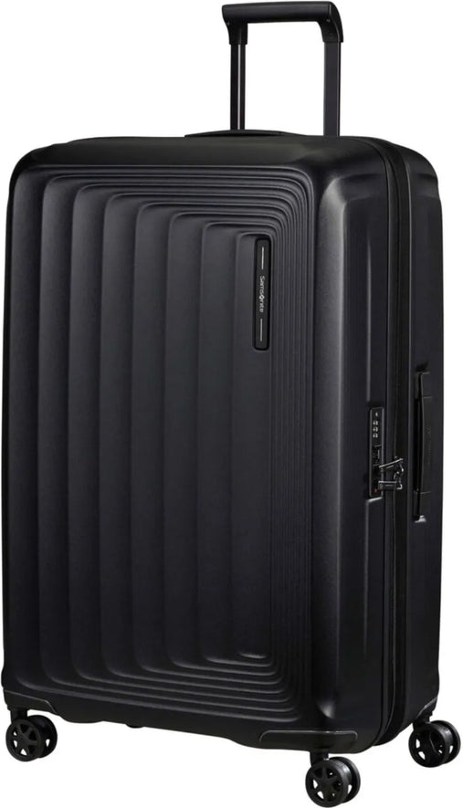 Samsonite Nuon 75 cm Expandable Spinner Suitcase - Matt Graphite front view for size comparison