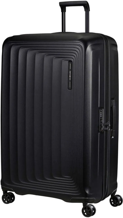 Samsonite Nuon 81 cm Expandable Spinner Suitcase - Matt Graphite front view for size comparison