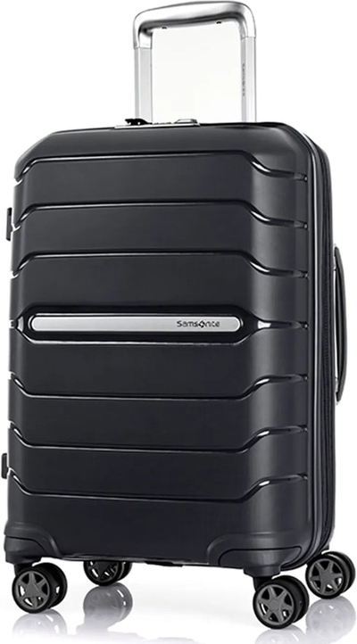 Samsonite Oc2Lite 55 cm 4 Wheeled Expandable Carry-On Suitcase - Black shown to scale