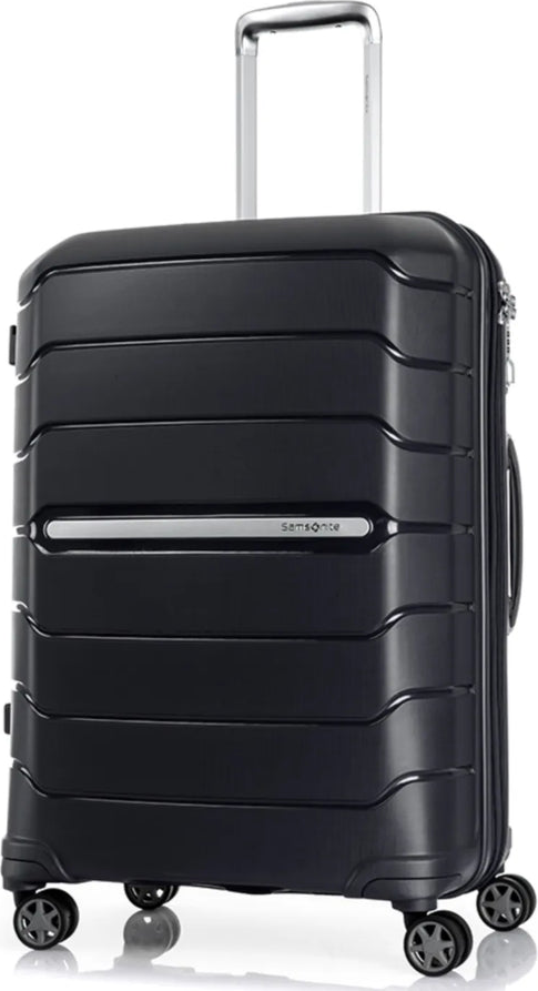 Samsonite Oc2Lite 68 cm 4 Wheeled Expandable Suitcase - Black front view for size comparison