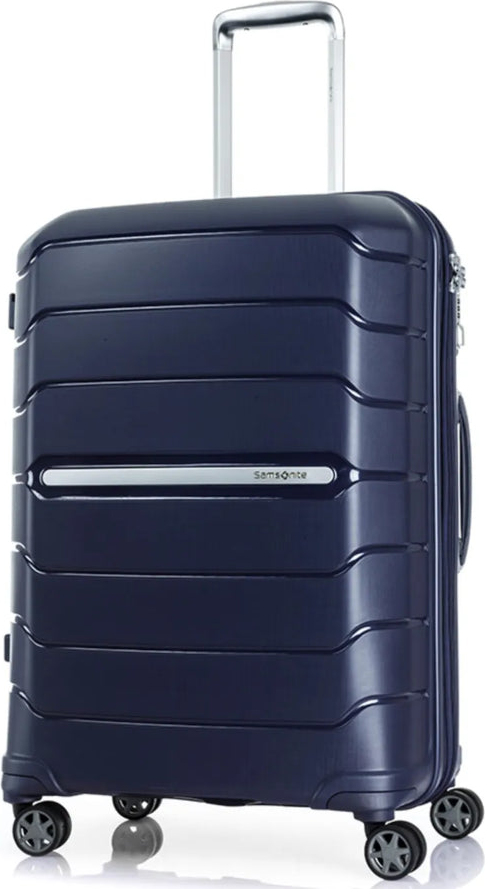 Samsonite Oc2Lite 68 cm 4 Wheeled Expandable Spinner Suitcase - Navy Blue front view for size comparison