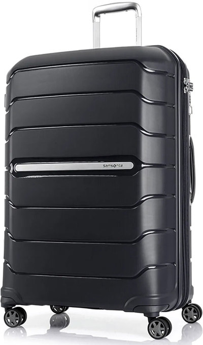 Samsonite Oc2Lite 75 cm 4 Wheeled Expandable Suitcase - Black front view for size comparison