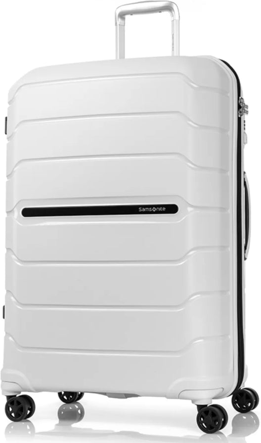 Samsonite Oc2Lite 75 cm 4 Wheeled Expandable Spinner Suitcase - Off White front view for size comparison