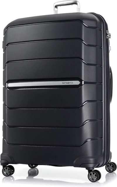 Samsonite Oc2Lite 81 cm 4 Wheeled Expandable Suitcase - Black front view for size comparison