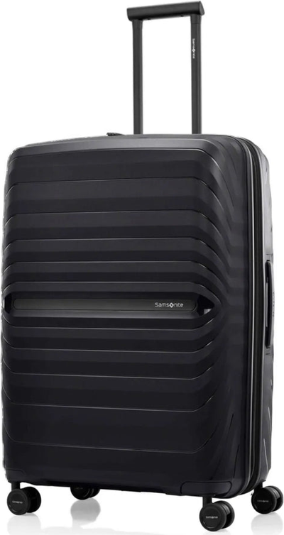 Samsonite OctoLite Neo 75 cm Expandable Spinner Suitcase - Black front view for size comparison