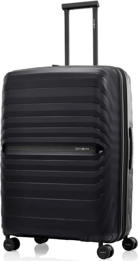 Samsonite OctoLite Neo 75 cm Expandable Spinner Suitcase - Black front view for size comparison