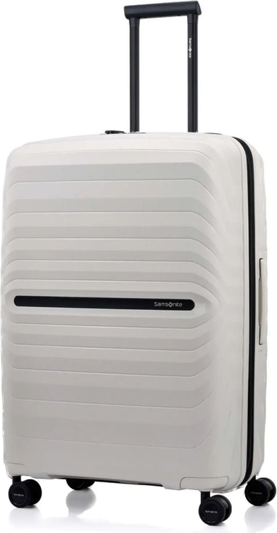 Samsonite OctoLite Neo 75 cm Expandable Spinner Suitcase - Off White front view for size comparison